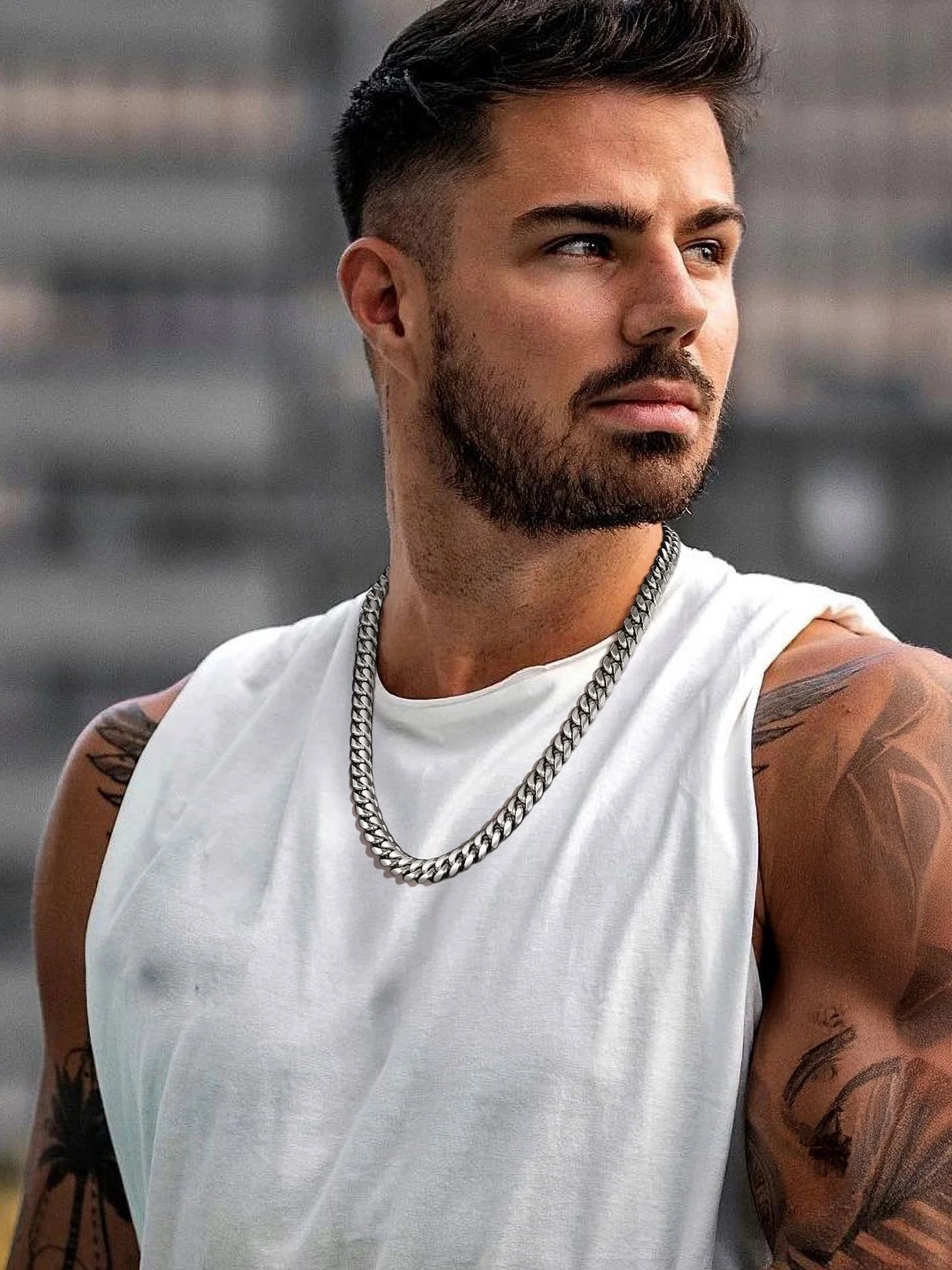 Hip Hop Men Necklaces Curb Cuban Chains 20Inch 10Mm Stainless Steel Chains Fathers Day Necklace Gift for Mens Dad Son