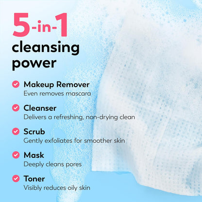 Makeup Remover Wipes, Daily Facials Hydrating Face Cleanser for Normal to Dry Skin, Alcohol & Fragrance Free, Soft Face Wash Towels, Travel Essentials for Women, Convenient Dry Cloths, 66 Ct